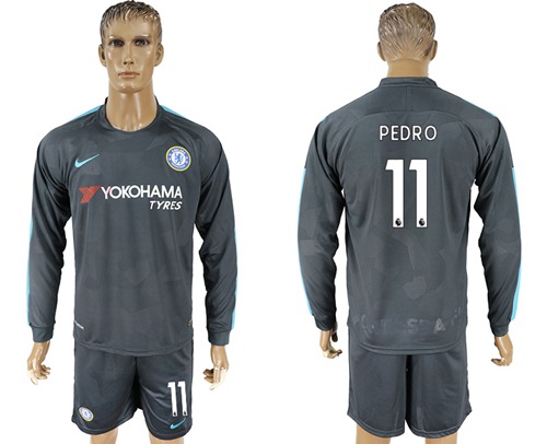 Chelsea #11 Pedro Sec Away Long Sleeves Soccer Club Jersey - Click Image to Close